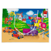 Grand Sac Cadeau train et voiture (Devant)