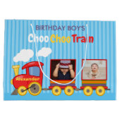 Grand Sac Cadeau Train Jouet Toddler Boy Birthday Blue (Dos)