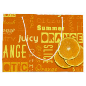 Grand Sac Cadeau Tranche orange moderne de fruit de typographie (Dos)