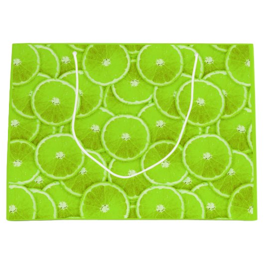 Grand Sac Cadeau Tranches de chaux (Devant)