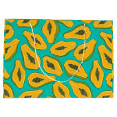 Grand Sac Cadeau Tranches de papaye turquoise (Dos)