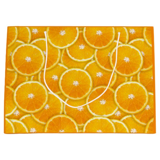 Grand Sac Cadeau Tranches orange (Devant)
