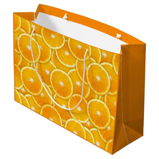 Grand Sac Cadeau Tranches orange (Dos Angle)