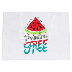 Grand Sac Cadeau Tranches paisibles Watermelon Free Palestine - Sou