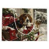 Grand Sac Cadeau Treeing Walker Coonhound Dog Christmas Festive (Dos)