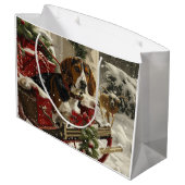 Grand Sac Cadeau Treeing Walker Coonhound Dog Christmas Festive (Dos Angle)