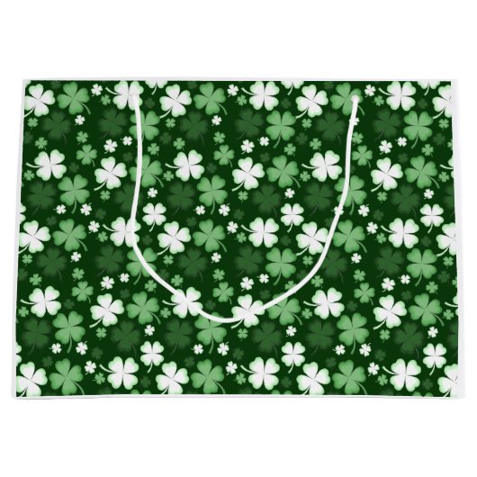 Grand Sac Cadeau Trèfle vert, Saint-Patrick (Devant)