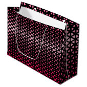 Grand Sac Cadeau Triangle.Motif.shade.rose.02 BG noir (Devant Angle)