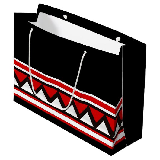 Grand Sac Cadeau Triangles rouges (Devant Angle)