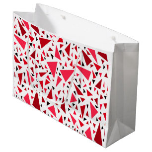 Grand Sac Cadeau triangles rouges pourpre sur arrière - plan rétro