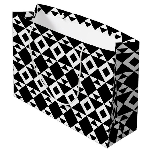 Grand Sac Cadeau Triangles Tribaux (Dos Angle)
