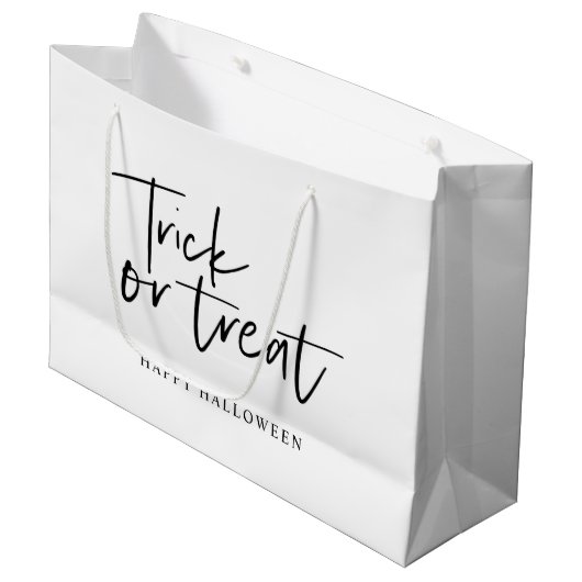 Grand Sac Cadeau Trick and treat | Happy Halloween (Devant Angle)