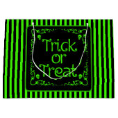 Grand Sac Cadeau Trick ou traitement vert mince (Devant)