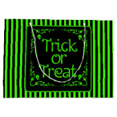 Grand Sac Cadeau Trick ou traitement vert mince (Dos)