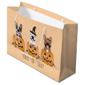 Grand Sac Cadeau Trick Ou Treat Citrouille (Devant Angle)