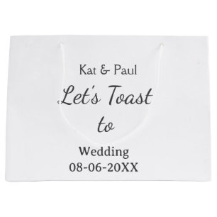 Grand Sac Cadeau Trinquons au mariage nom date couple simple