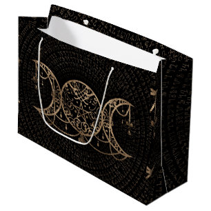 Grand Sac Cadeau Triple Moon - Triple Goddess Gold and black