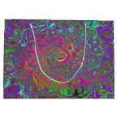 Grand Sac Cadeau Trippy Hot rose Abstrait Retro Liquid Swirl (Dos)