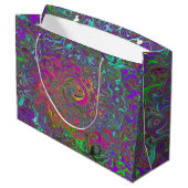 Grand Sac Cadeau Trippy Hot rose Abstrait Retro Liquid Swirl (Dos Angle)