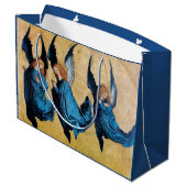 GRAND SAC CADEAU TROIS ANGELS DE NOËL EN BLEU (Dos Angle)