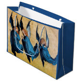 GRAND SAC CADEAU TROIS ANGELS DE NOËL EN BLEU (Devant Angle)