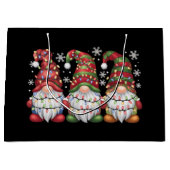 Grand Sac Cadeau Trois Buffles Gnomes Plaid Red Christmas (Devant)