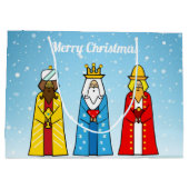 Grand Sac Cadeau Trois hommes sages en bleu clair (Dos)