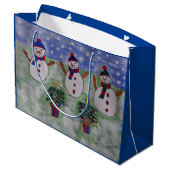 Grand Sac Cadeau Trois motoneiges de Noël (Dos Angle)