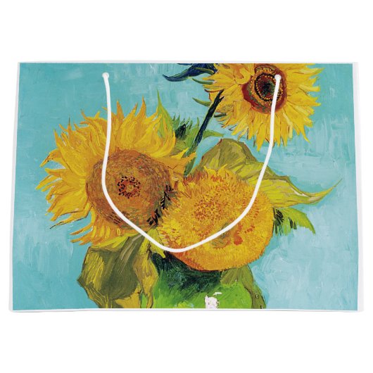 Grand Sac Cadeau Trois tournesols, Van Gogh (Devant)