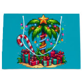 Grand Sac Cadeau Tropical Christmas Holiday Palm Tree (Devant)