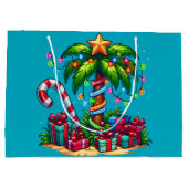 Grand Sac Cadeau Tropical Christmas Holiday Palm Tree (Dos)