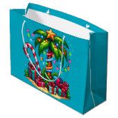Grand Sac Cadeau Tropical Christmas Holiday Palm Tree (Dos Angle)
