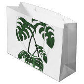 Grand Sac Cadeau Tropical Monstera Palm Leaf Gift Bag (Dos Angle)