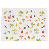 Grand Sac Cadeau Tropical Summer Beach Vacances Motif Design (Dos)