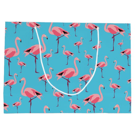 Grand Sac Cadeau Tropical Summer Pink Flamingo Pattern (Dos)