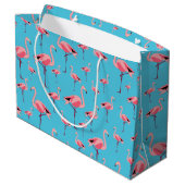 Grand Sac Cadeau Tropical Summer Pink Flamingo Pattern (Dos Angle)