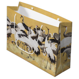Grand Sac Cadeau Troupeau de grues (côté droit) par Ishida Yutei