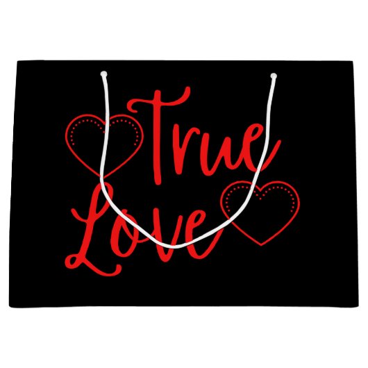 Grand Sac Cadeau True Love Red Valentine's (Devant)