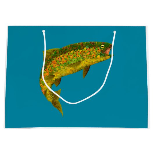 Grand Sac Cadeau Truite arc-en-ciel à feuilles d'Aspen 3 (Devant)