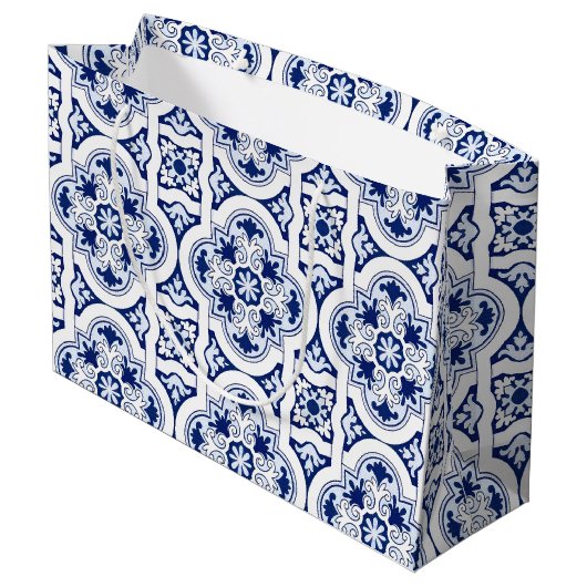 Grand Sac Cadeau Tuile bleue portugaise (Dos Angle)