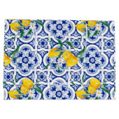 Grand Sac Cadeau Tuiles portugaises, citrons, fruits, art d'été     (Dos)