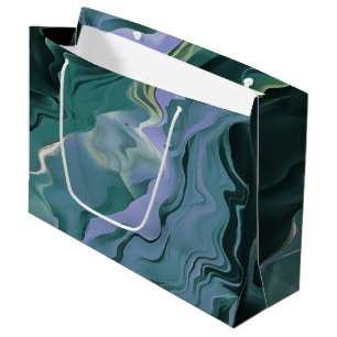 Grand Sac Cadeau Turbulence bleue Acrylique pour l'art Abstrait