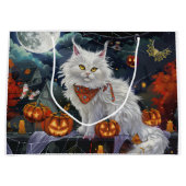 Grand Sac Cadeau Turc Angora Chat Halloween Éffrayant (Devant)