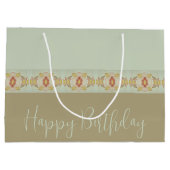 Grand Sac Cadeau Turquoise Avec Brown Et Or (Dos)