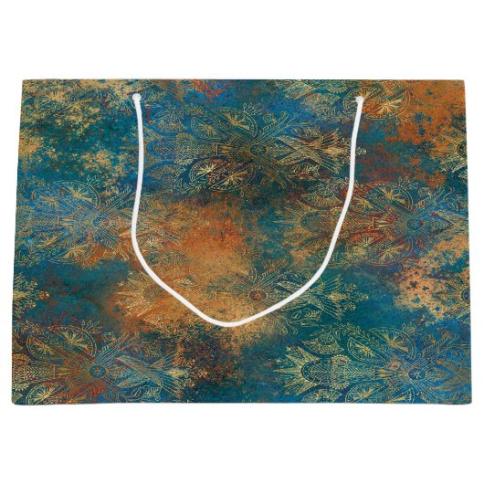 Grand Sac Cadeau Turquoise Cooper Patina (Devant)