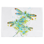 Grand Sac Cadeau Turquoise éclaboussure de libellule (Dos)