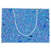Grand Sac Cadeau Turquoise et bleu cristal Abstrait (Dos)
