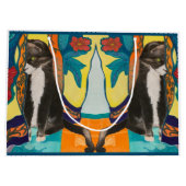 Grand Sac Cadeau Tuxedo Cat Folk Art (Dos)
