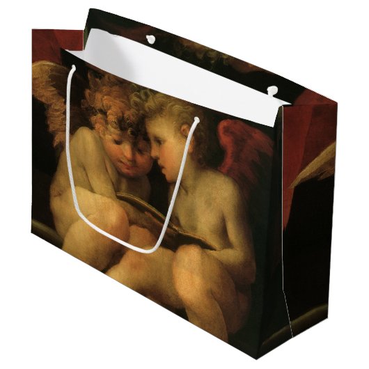 Grand Sac Cadeau Two Cherubs Reading by Rosso Fiorentino, Angels (Devant Angle)