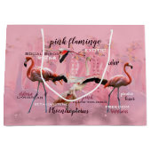 Grand Sac Cadeau Typographe rose Flamingo | Customized (Devant)